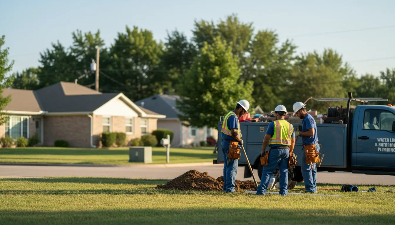 Residential water line and bathroom plumbing service in Hoxie, KS